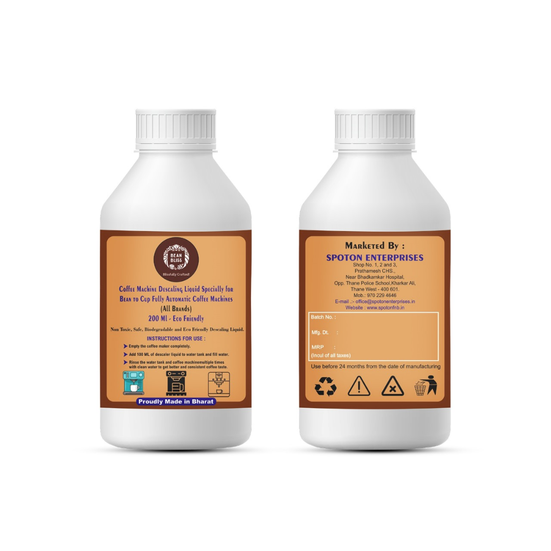 Bean Bliss Eco-Friendly Descaling Liquid for Bean and Cup Coffee Machines | 200ml | Powerful Descaling Solution for All Machines | Prevents Malfunctions | Ensures Peak Performance